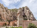 Famous monastery Santa Maria de Montserrat Abbey. Catalonia, Spain Royalty Free Stock Photo