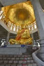 Famous monk statue cover by gold and have a name `Somdet Phra Buddhacharn` or Thai people call `Luang Phor Toh` in Wat Non Kum