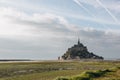 famous mont saint michel at sea coast,