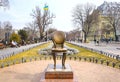 Famous Monument to writers Ilf and Petrov (twelfth chair) in Odessa, Ukraine