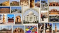 FAMOUS MONUMENTS IN COLLAGE Royalty Free Stock Photo