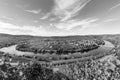 Moselle river loop in Trittenheim, Germany.