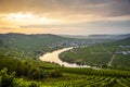 Famous Moselle Sinuosity with vineyards near Trittenheim