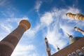 Famous Mosque 5 towers with blue sky in Urumqi