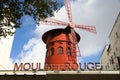 The famous Moulin Rouge windmill in Paris, France. Royalty Free Stock Photo