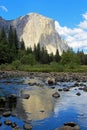 The famous mountain El Capitan, the nose in the Yosemite National Park, California, USA Royalty Free Stock Photo