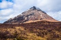 The Etive Shepherd: The beautiful pyramidal peak of Buachaille Etive Mor in the Highlands of Scotland Royalty Free Stock Photo