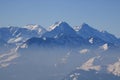 Famous mountain range Eiger, Monch and Jungfrau Royalty Free Stock Photo
