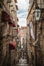 Famous narrow alley of Dubrovnik old town, Croatia