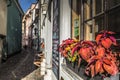 Famous narrow medieval architecture building street in old town Royalty Free Stock Photo