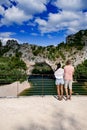 The famous natural bridge of Pont d'Arc in Ardeche department in France Ardeche Royalty Free Stock Photo