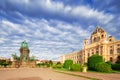 famous Natural History Museum with park and sculptures in Vienna, Austria Royalty Free Stock Photo