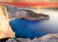 Famous Navagio Beach, Zakynthos, Greece Royalty Free Stock Photo