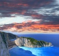 Famous Navagio Beach, Zakynthos, Greece Royalty Free Stock Photo