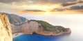 Famous Navagio Beach, Zakynthos, Greece Royalty Free Stock Photo