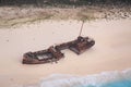 Famous Navagio Beach, Zakynthos, Greece Royalty Free Stock Photo