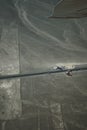 The famous Nazca Lines in Peru, here you can see the figure of a Iguana lizard, the hands and Arbol tree. Royalty Free Stock Photo