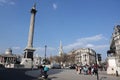 Famous Nelson's Column in Trafalgar Square on a sunny day Royalty Free Stock Photo