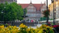 Famous Neptune fountain at Long Market Dlugi Targ square in Gdansk. Royalty Free Stock Photo