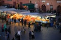 The famous night market in Marrakech, Morocco