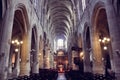 Famous Notre Dame cathedral interior view