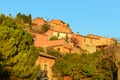 Famous ochre colored houses of Roussillon village Royalty Free Stock Photo