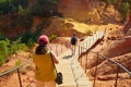 Famous Ochre path through large ochre deposits in Roussillon, Provence, France