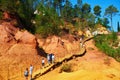 Famous Ochre path through large ochre deposits in Roussillon, Provence, France