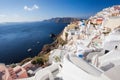 Oia village with churches on Santorini island in Greece Royalty Free Stock Photo