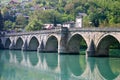 Famous old bridge on drina river