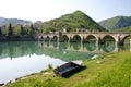 Famous old bridge on drina river