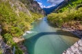 The famous old bridge of Konitsa, Zagori, Epirus, Greece, Europe Royalty Free Stock Photo