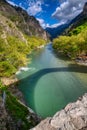 The famous old bridge of Konitsa, Zagori, Epirus, Greece, Europe Royalty Free Stock Photo