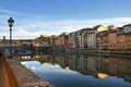The famous old bridge over Arno river in Florence, Italy Royalty Free Stock Photo