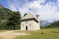 Famous old church in Theth in the dinaric alps of albania Royalty Free Stock Photo