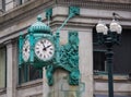 A Famous Clock on State Street in Chicago Royalty Free Stock Photo