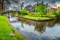 Famous old dutch village with thatched roofs, Giethoorn, Netherlands, Europe