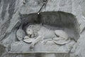 Famous and old dying lion monument in Lucerne or Luzern in Switzerland Royalty Free Stock Photo