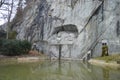 Famous and old dying lion monument in Lucerne or Luzern in Switzerland Royalty Free Stock Photo