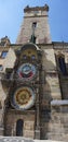 famous old medieval astronomical clock in Czech capital Prague