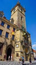 famous old medieval astronomical clock in Czech capital Prague