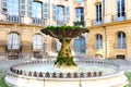 Famous old moss covered fountain in aix en provence France Royalty Free Stock Photo