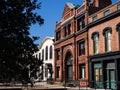 Famous old Savannah Cotton Exchange bilding in red brick Royalty Free Stock Photo