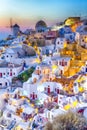 Famous Old Town of Oia or Ia at Santorini Island in Greece