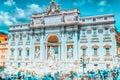 Famous and one of the most beautiful fountain of Rome - Trevi Fountain Fontana di Trevi. Italy