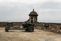 Famous One OClock Gun L118 Light Gun howitzer in Edinburgh Castle which is used for ceremonial firing almost every day Royalty Free Stock Photo