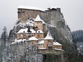 Famous Orava Castle in winter