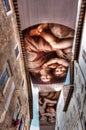 Raffaello street decorations and house of Raffaello Sanzio, Urbino, Italy