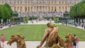 Famous palace Versailles with beautiful gardens timelapse. Royalty Free Stock Photo