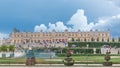 Famous palace Versailles with beautiful gardens timelapse. Royalty Free Stock Photo